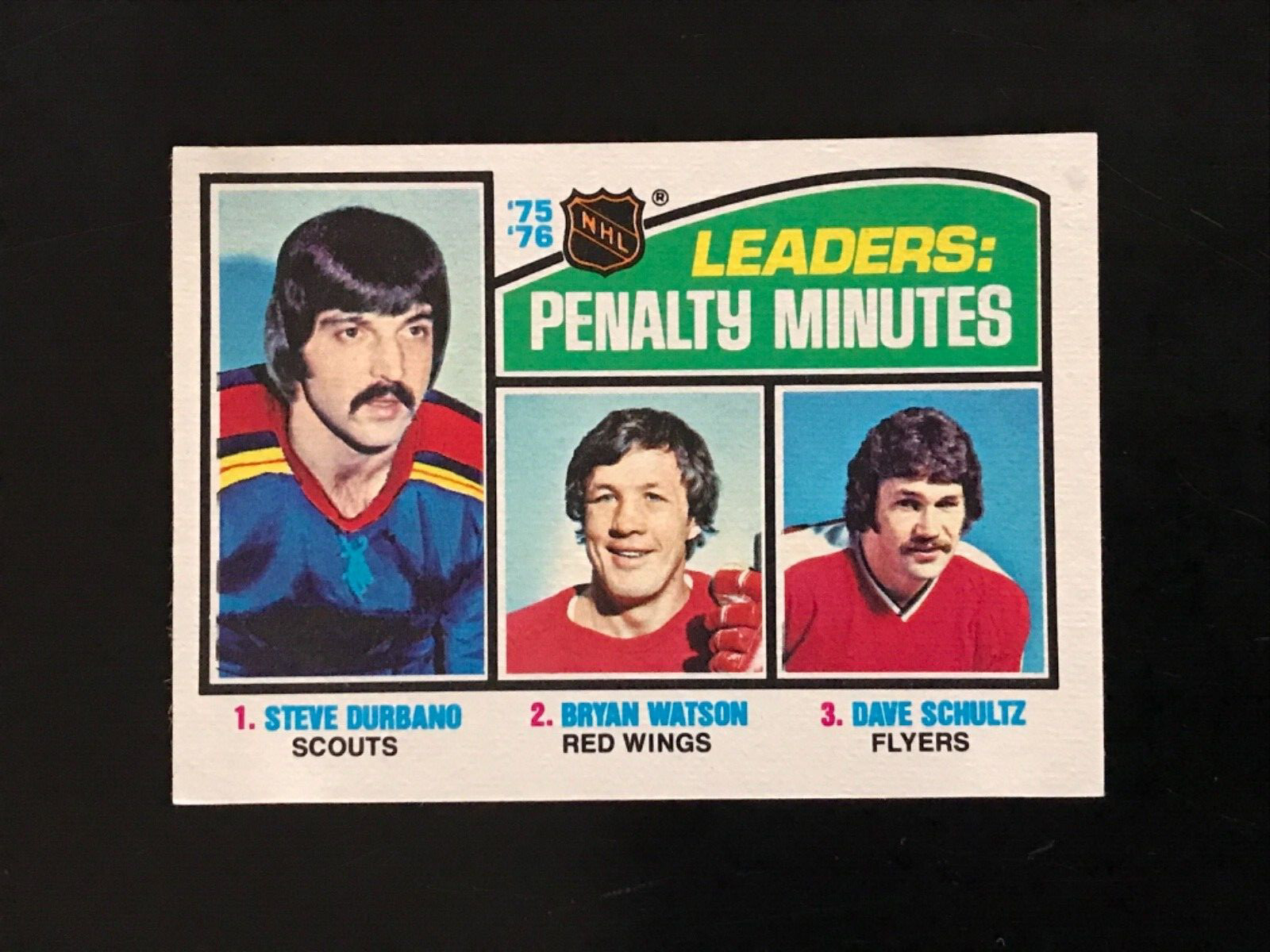 1976-77 Topps #4 Penalty Minutes Leaders Dave Schultz Durband Watson NMMT