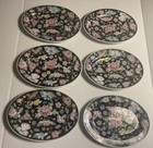 Vintage Chinese JingDeZhen Porcelain Black Flower 8” Oval Plates. Set Of 6 — photo 2