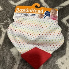 BooginHead Teether Bib with attached Silicone Teething Tip, New