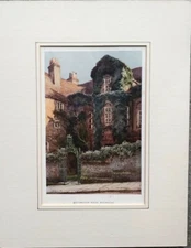 Original Vintage mounted Print Kent Haslehust c1914 Restoration House Rochester