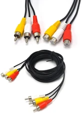 15Ft 3RCA Male to Female Audio Composite Extension Video Cable DVD