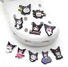 10pcs Cute Sanrio Kuromi For Croc Accessories Shoe Jewelry Charms