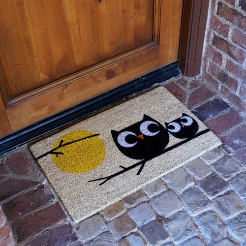 Alfombrillas de puerta Rubber-Cal Modernas Love Coco Coir (Juego de 2), 18 x 30 pulgadas - Imagen 3 de 5