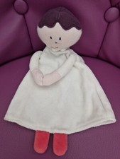 Doudou plat marionnette poupée ange blanc rose violet JACADI - 