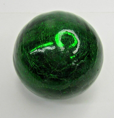 VTG Rauch Industries Blow Crackle Glass Round Shape Green Ornament NO Hook Ring