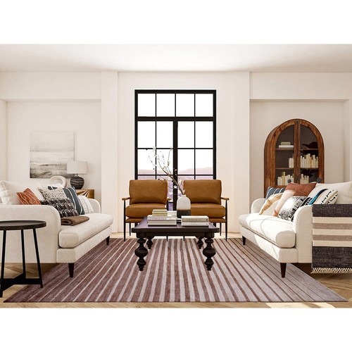 8'x10' Brown On Clearance Striped Modern Gabbeh Hand Knotted Wool Rug R74563 - Picture 2 of 12