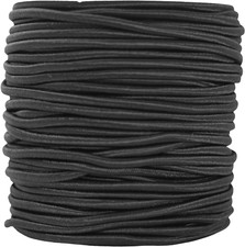 Mandala Crafts Tent Pole Shock Cord 1/8 Inch Black 3mm Thick Elastic Cord - 55 Y