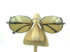 Vintage Viajera VJ010M OS Black Silver Metal Oval Sunglasses FRAMES ONLY