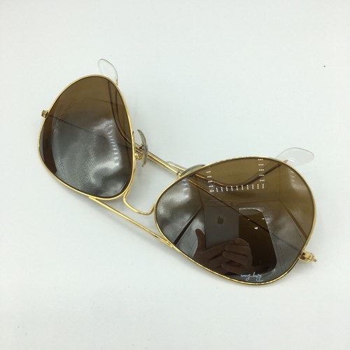 Gafas de sol vintage Ray Ban B&L B15 marrón TGM degradado superior espejo para conducir 58 mm - Imagen 9 de 10