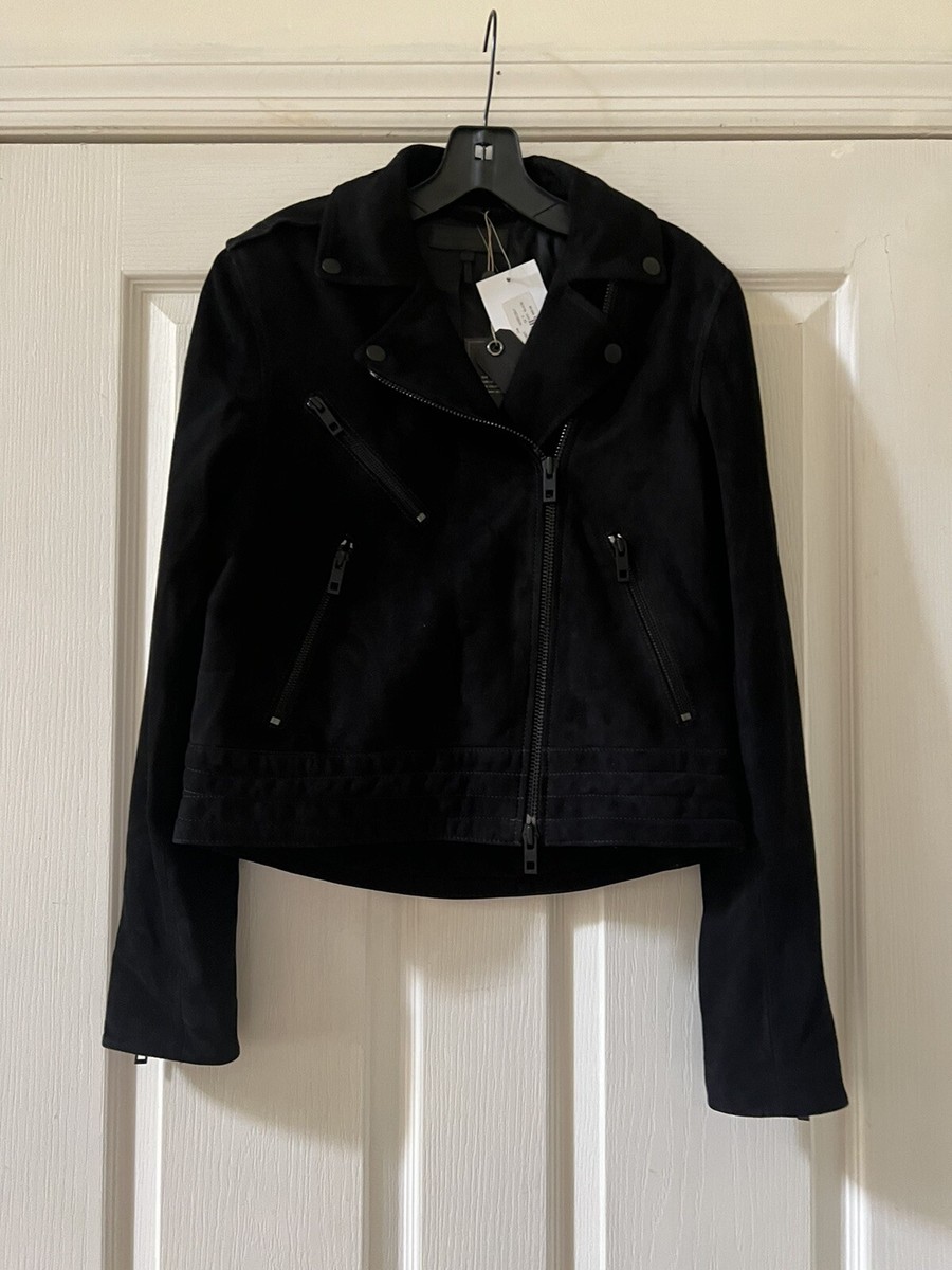 NWT Rag Bone Black Suede Motorcycle Jacket $995 UK