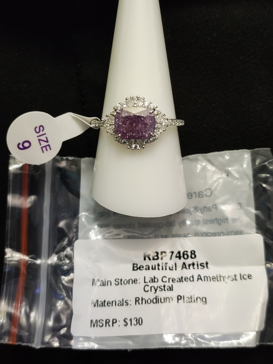 Bomb Party Ring Size 9 Rbp7468 Beautiful Artist LC Amethyst Ice