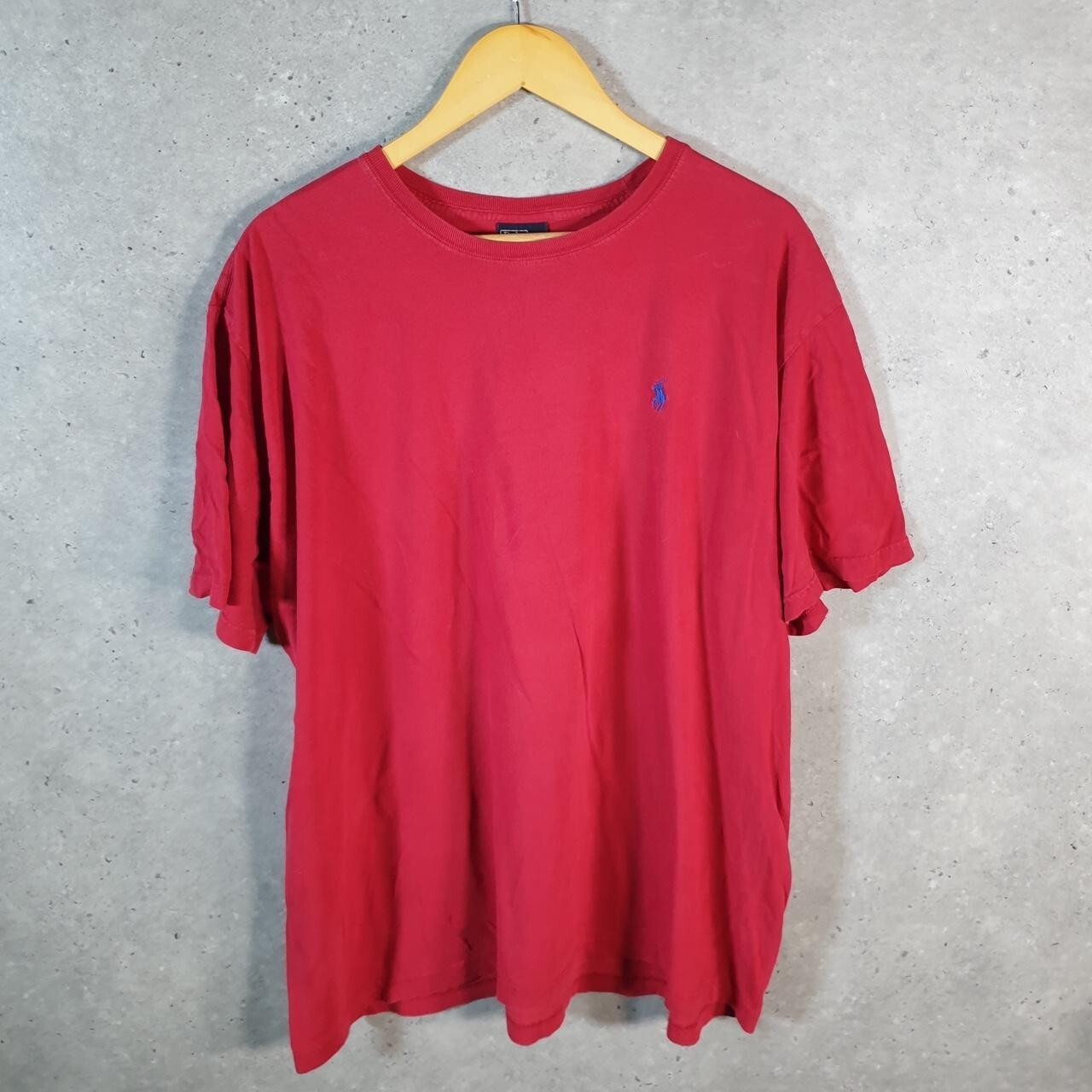 Polo Ralph Lauren vintage uomo XL rossa ricamata vestibilità classica pony
