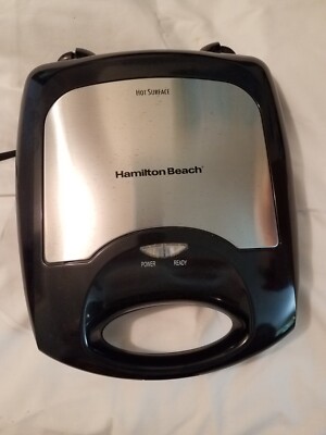Hamilton Beach 4 Square Nonstick Waffle Maker, Black. Model 26020