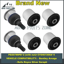 6PCS-Set Front Upper Control Arm Ball Joint & Bushing Fits Arnage, Silver Seraph