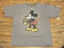 Disney Store NWT T Shirt Mickey Mouse Gray Large Graphic Mens XL