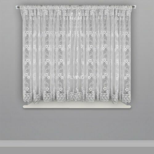 Rideaux en dentelle pour fenêtre - Voilage cuisine blanc 130x41CM