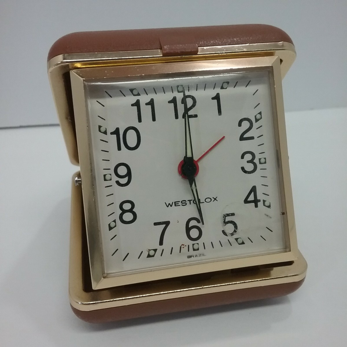 Vintage WESTCLOX portable alarm clock , Made in Brazil, Works