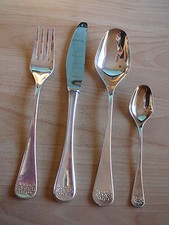 4-tlg. Besteckset  -  Robbe & Berking - Mod. KARAT  - Silber 90