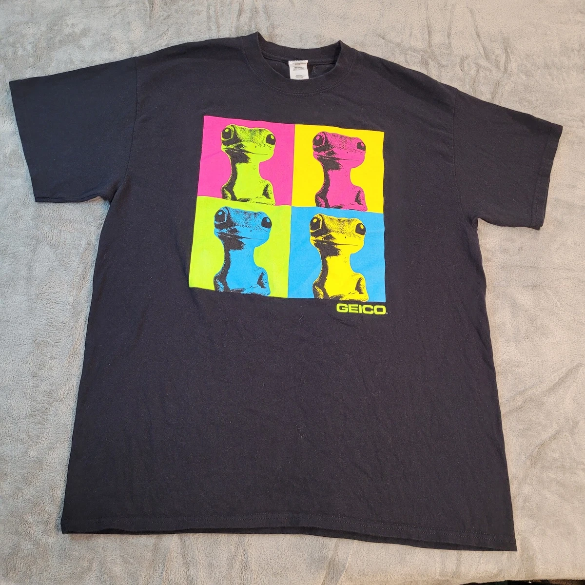 T-Shirt Geico - Taille M Homme - Bleu - Marque Gildan - Occasion Très Bon État
