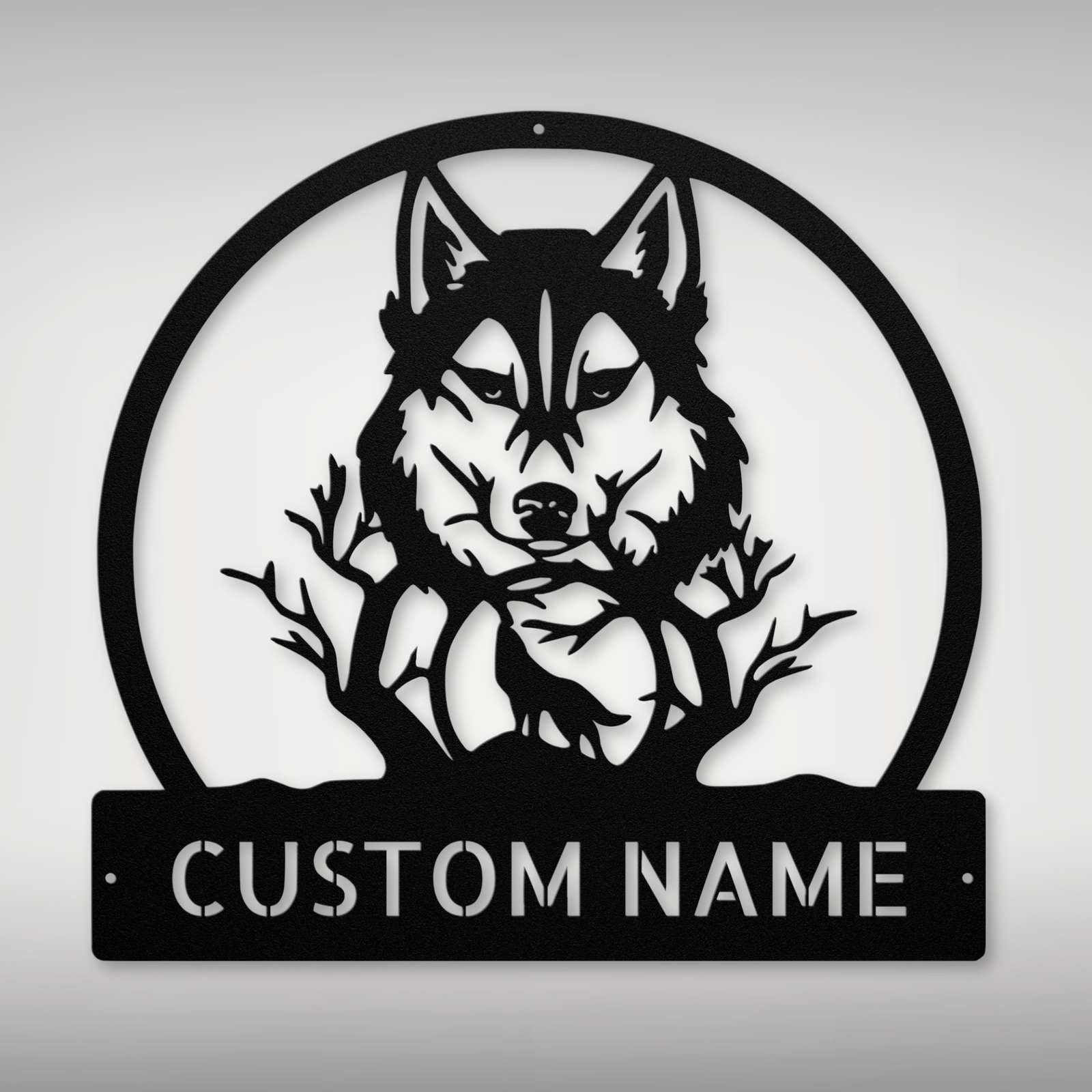 Personalized Wolf Head Metal Sign Custom Animal Decor for Home Office Gift Idea