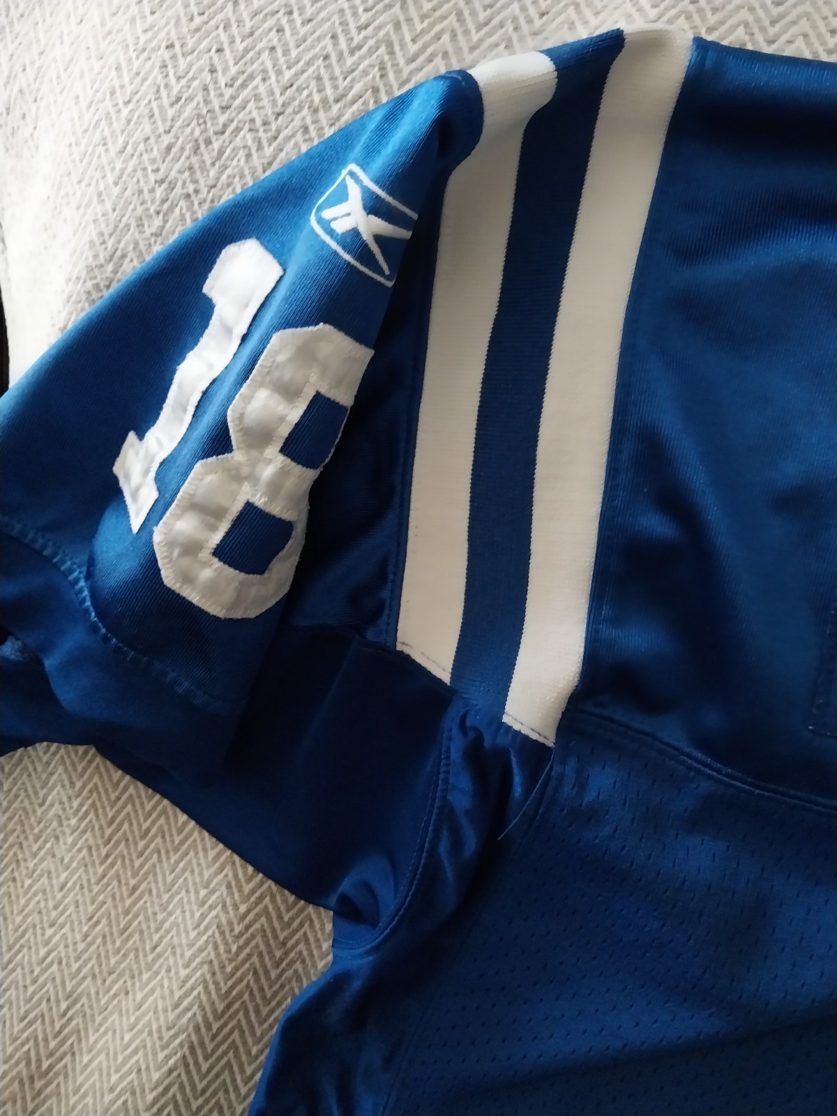 Vintage NFL Super Bowl XLI Manning #18 Jersey Size 54 Tattered Repair See Pics thumbnail 10