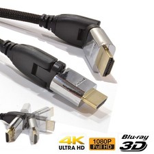 HDMI v2.0 Right-Angled Cable – Swivel & Rotate – 4K  2160p Ultra HD 3D HDTV