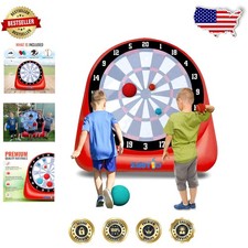 Giant Inflatable 6.5ft Soccer Darts Game  PVC Yard Fun  Includes 12 Balls ...