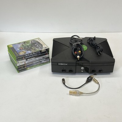 Microsoft Xbox Game Console W/ Cord & 7 Games Cleaned Tested Working