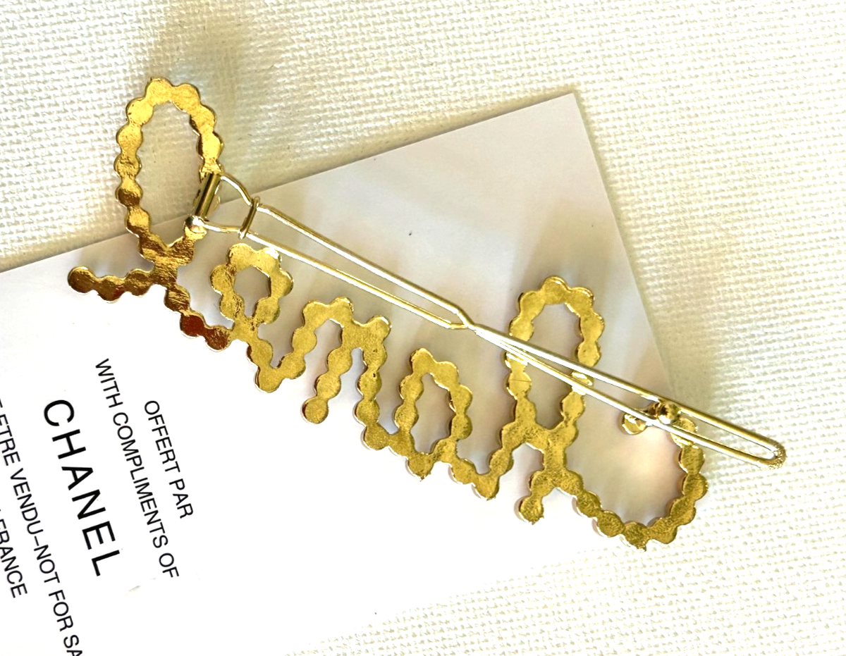 Chanel Beauty Vintage Hair Accessory Gold Tone Metal with Crystals
