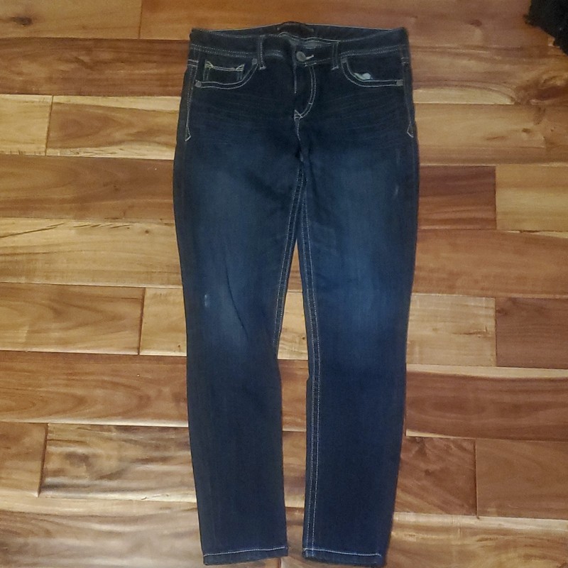 #3 Express Women’s Skinny Low Rise Stretch Jeans Blue Dark Wash Denim 5-Pocket