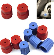 10 PCS Car A/C Valve Core Caps, R134a Air Conditioning Service Port Caps, ABS Pl