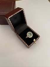 18ct Gold Aquamarine 1.89ct and Diamond .44ct Cluster Ring With Valuation Cert.