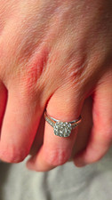 9ct White Gold Diamond Princessa Engagement Ring Size J