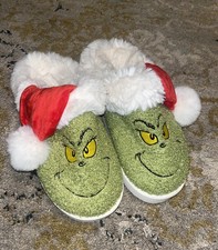American Eagle The Grinch Christmas Slippers Women  s Size 11 Faux Fur
