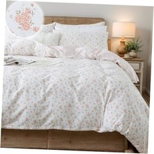 Duvet Cover Set Pink Floral Comforter Cover 100 Cotton Girls Queen Light Pink