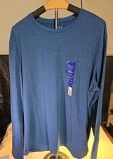 Men's Apt 9 Premier Flex  Long Sleeve Tee Size XXL Blue NWT