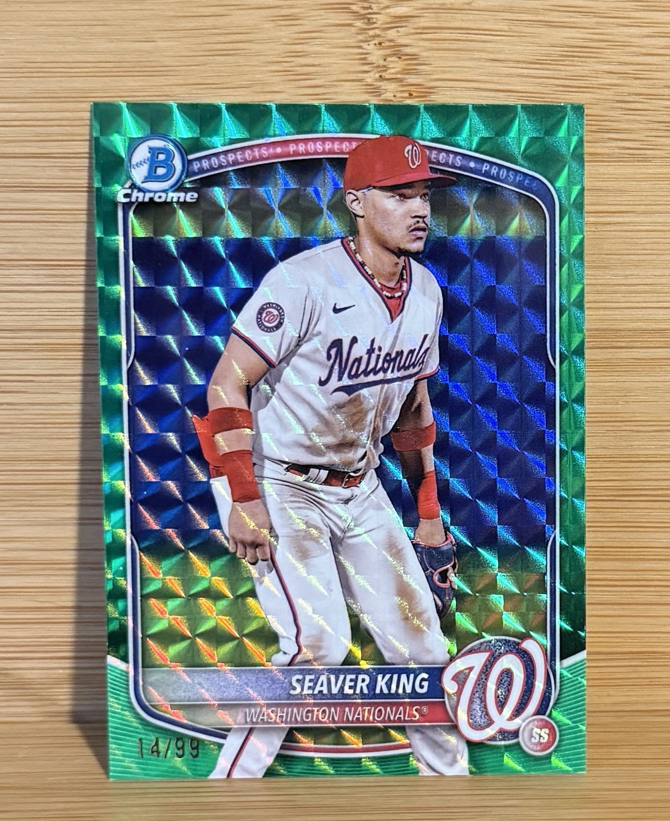 SEAVER KING 2025 BOWMAN CHROME GREEN GEOMETRIC NATIONALS /99