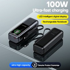 Portable Laptop Power Bank, Universal 98Wh/90000Mah 100W AC Outlet with 65W PD
