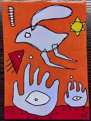 e9Art 5x7 'the flying things swooped low, as if to mock the grasping hands' art