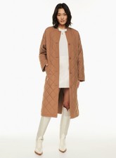 Aritzia Wilfred Pavant Quilted Long Jacket Tan Brown Size 2XS