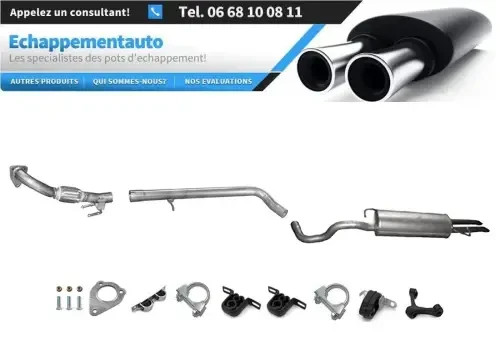 Système d'échappement pour VW Bora 1.9 TDi de 1998 à 2005 avec silencieux en acier aluminisé