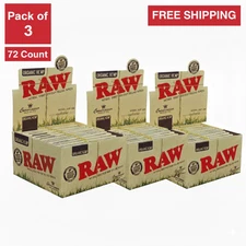 RAW King Size Connoisseur & Tips Organic 32 Sheet 24ct – Pack of 3 Rolling Paper