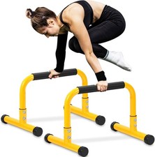 Push Up Bar, 14'' High Steel Parallettes  Dip Bar with Full Coverage Foam Ha...