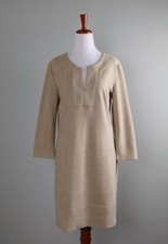 GRETCHEN SCOTT $159 Faux Suede Soft Stretch V-Neck Tunic Dress Size Medium