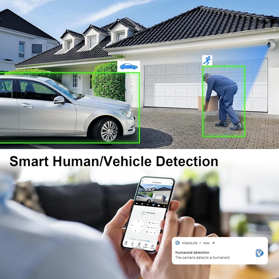 JideTech 4K PoE IP Camera Outdoor, Ultra HD 8MP PoE Turret Security Camera RTMP - Image 4 of 4