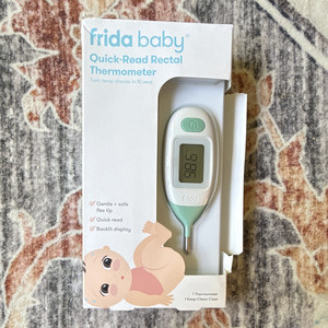 Frida Baby Quick-Read Rectal Thermometer Backlit Flexible Tip Memory BPA-Free