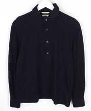 SUITSUPPLY Men T-Shirt 37/38/14 1/2/15 Extra Slim Pure Cotton Navy Blue Polo