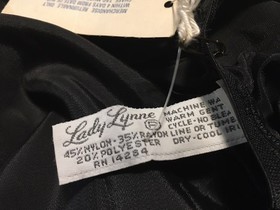 Lady Lynne Black Lace Embroidered Half Slip 25" USA Made NOS