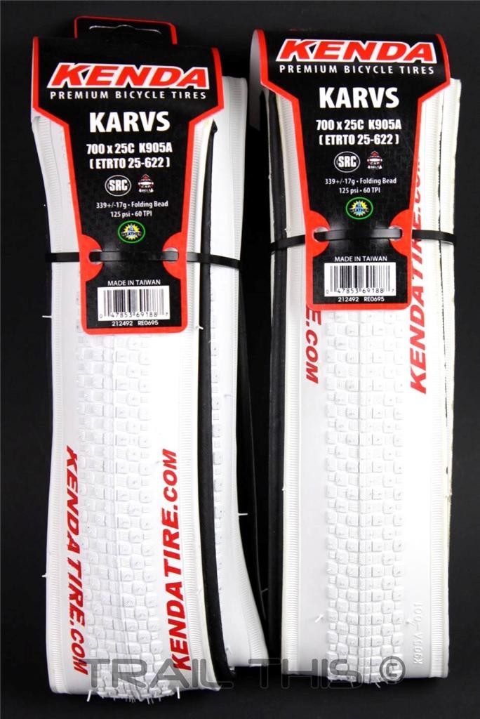 2x Kenda KARVS K905A 700x25 Clincher Road Bicycle Tires 60TP