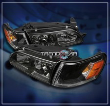 For 93-97 Toyota Corolla Dx Headlight Headlamp Wcorner Signal Lamp Black 95 96